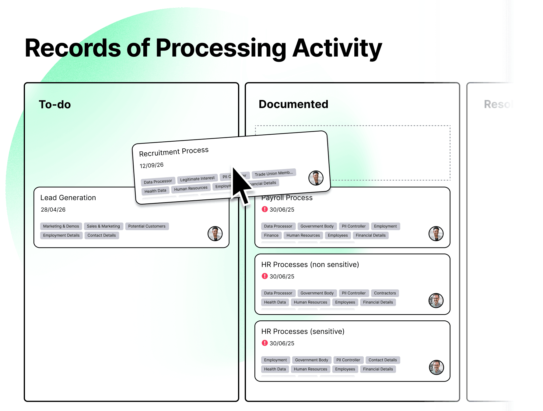 Pre-configured Record of Processing Activity (RoPA) function in ISMS.online